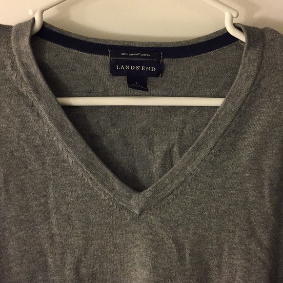 Land’s End Gray Cotton Sweater. Size L. - Picture 2 of 5